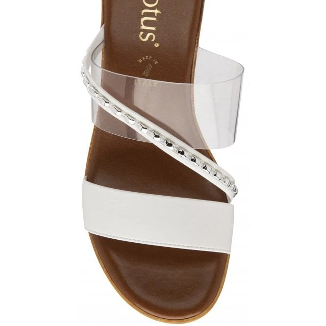 White Alma Mule Wedge Sandals | Lotus 4 White Alma Mule Wedge Sandals | Lotus - Image 4