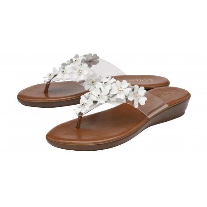 White Brittany Toe-Post Sandals | Lotus 2 White Brittany Toe-Post Sandals | Lotus - Image 2