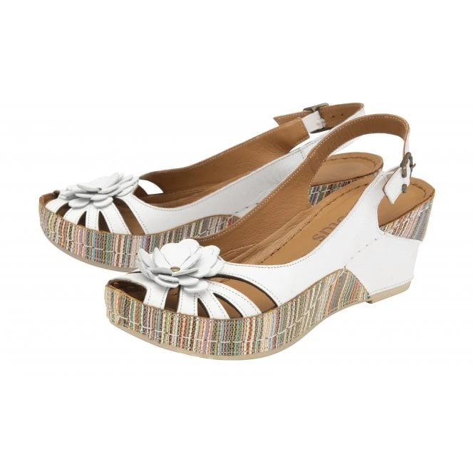 White Leather Caria Slingback Shoes | Lotus 2 White Leather Caria Slingback Shoes | Lotus - Image 2