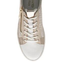 White Leather & Gold Croc-Print Sky Casual Trainers | Stressless By Lotus -Top Quality Shoe Store white leather gold croc print sky casual trainers stressless by lotus p13622 32896 medium