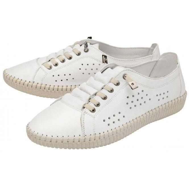 White Leather Kamari Casual Shoes | Lotus 2 White Leather Kamari Casual Shoes | Lotus - Image 2