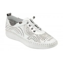 White Leather Katya Casual Shoes | Lotus