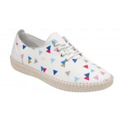 White Leather Kay Lace-Up Shoes | Lotus