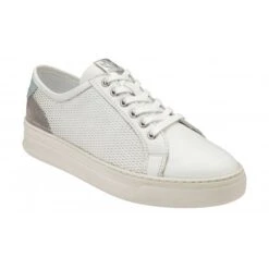 White Leather Sylvia Lace-Up Trainers | Stressless By Lotus