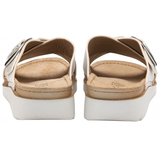 White Marta Mule Sandals | Lotus 3 White Marta Mule Sandals | Lotus - Image 3