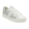White & Silver Croc-Print Leather Simone Casual Trainers | Stressless By Lotus