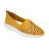 Yellow Leather Francesca Slip-On Shoes | Lotus